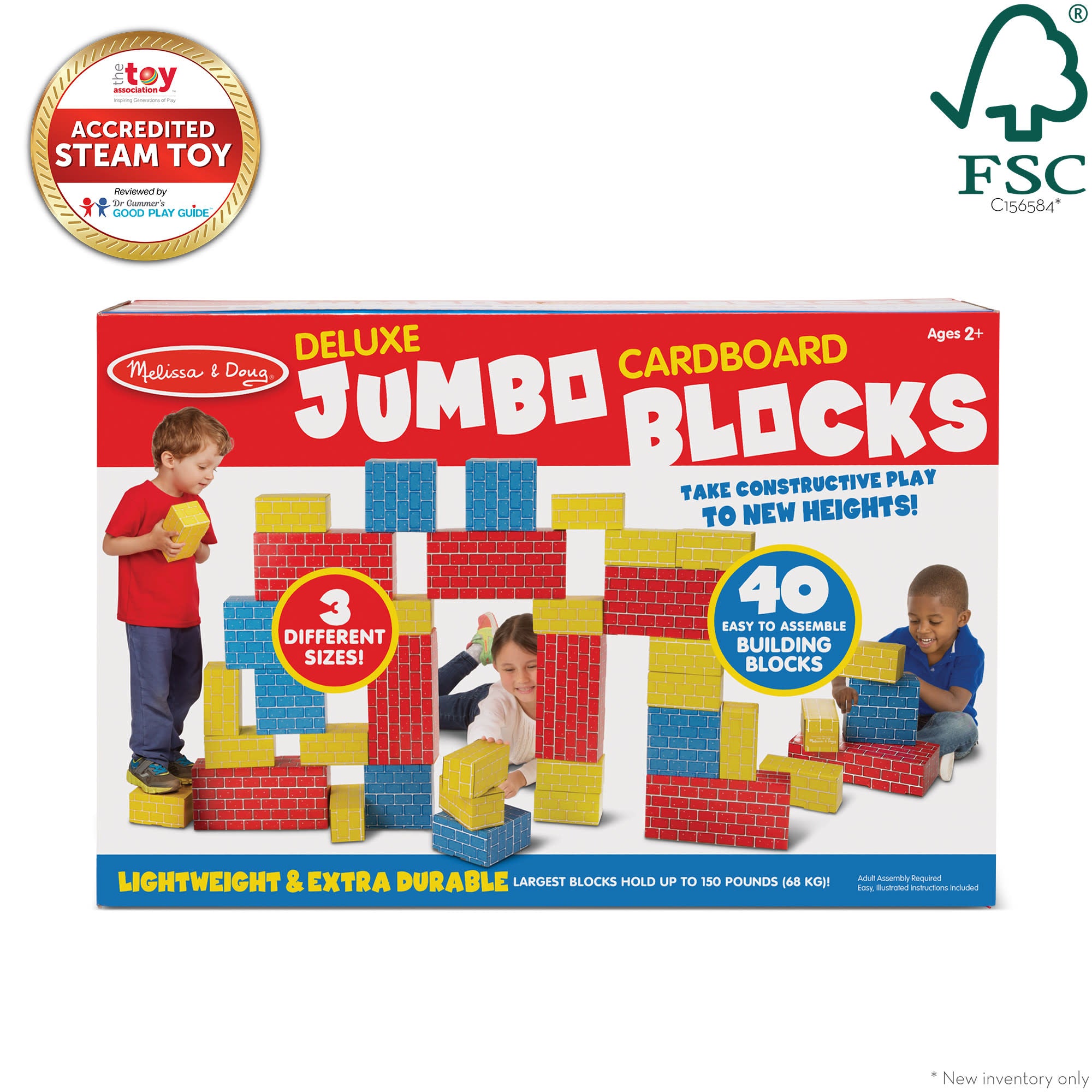 Melissa & Doug Deluxe Jumbo Cardboard Blocks - 40 Pieces - Image 3