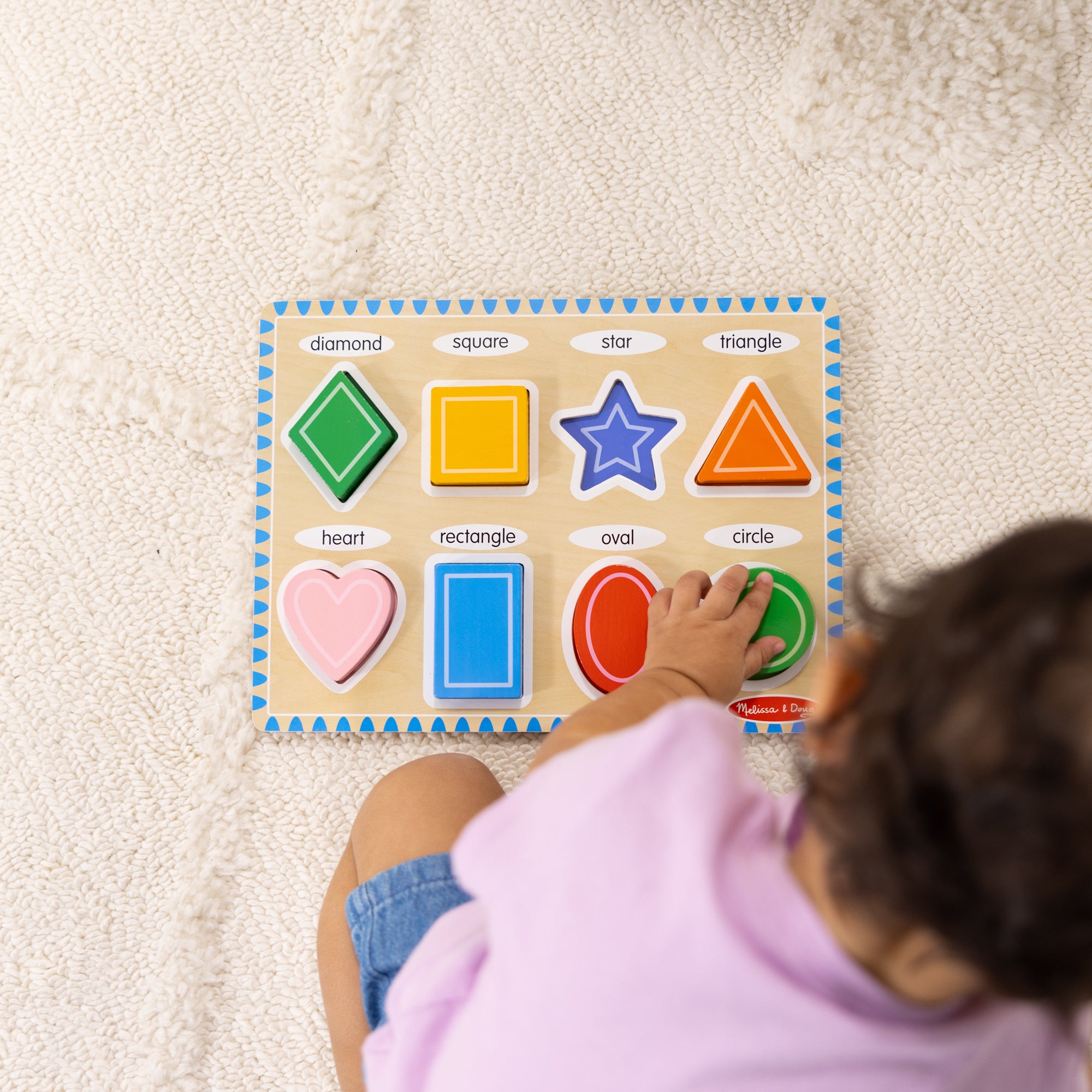 Melissa & Doug Shapes Chunky Puzzle - 8 Pieces - Image 10