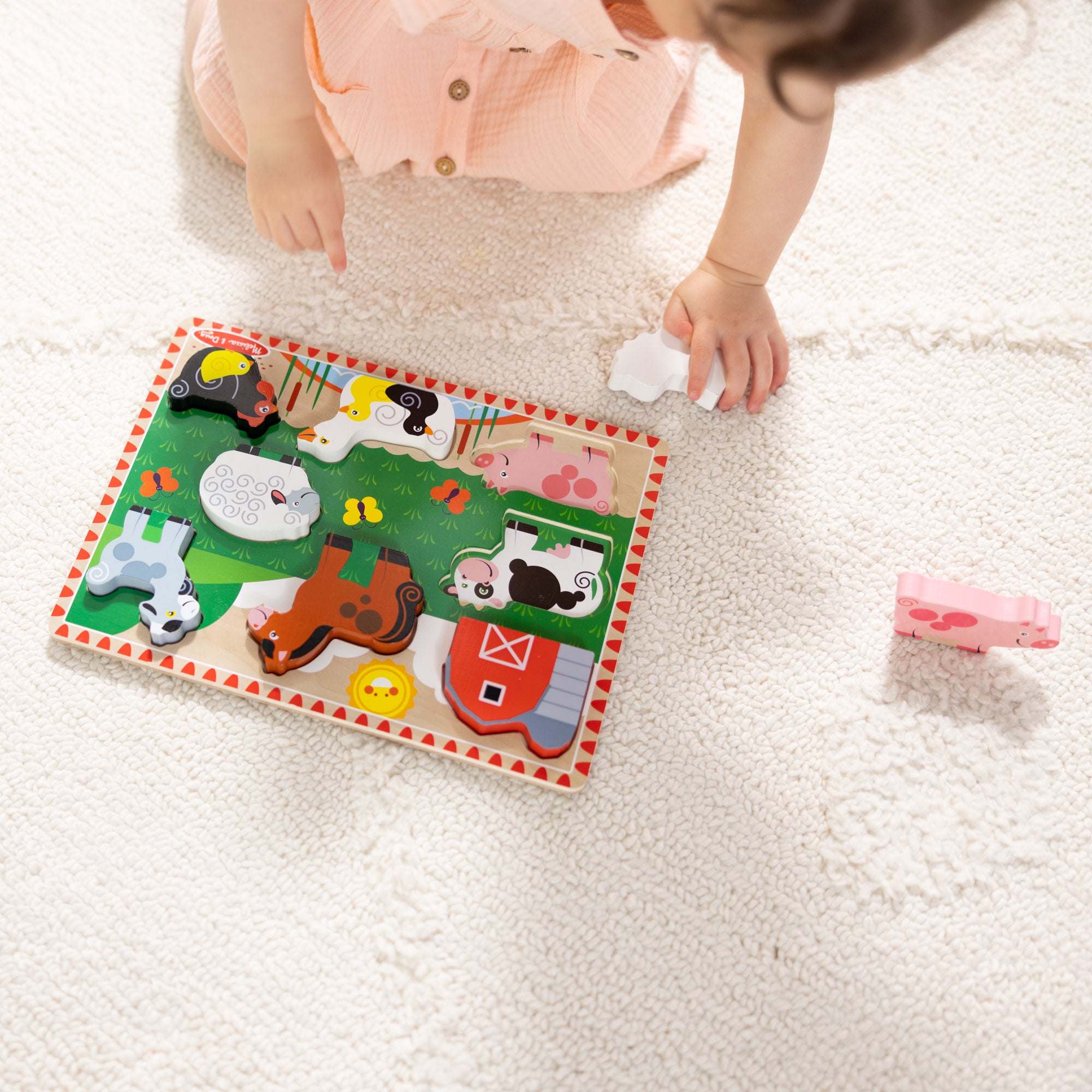 Melissa & Doug Farm Animals Chunky Puzzle - 8 Pieces - Image 6