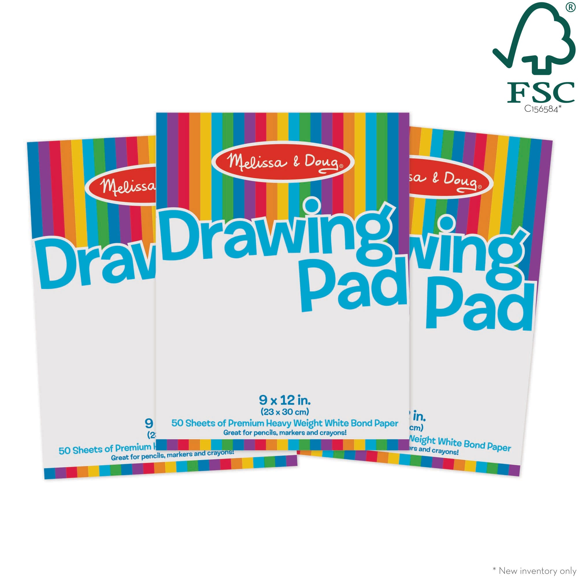 Melissa & Doug Drawing Paper Pad (50 Sheets, 9 x 12 Inches) 3-Pack - Image 3
