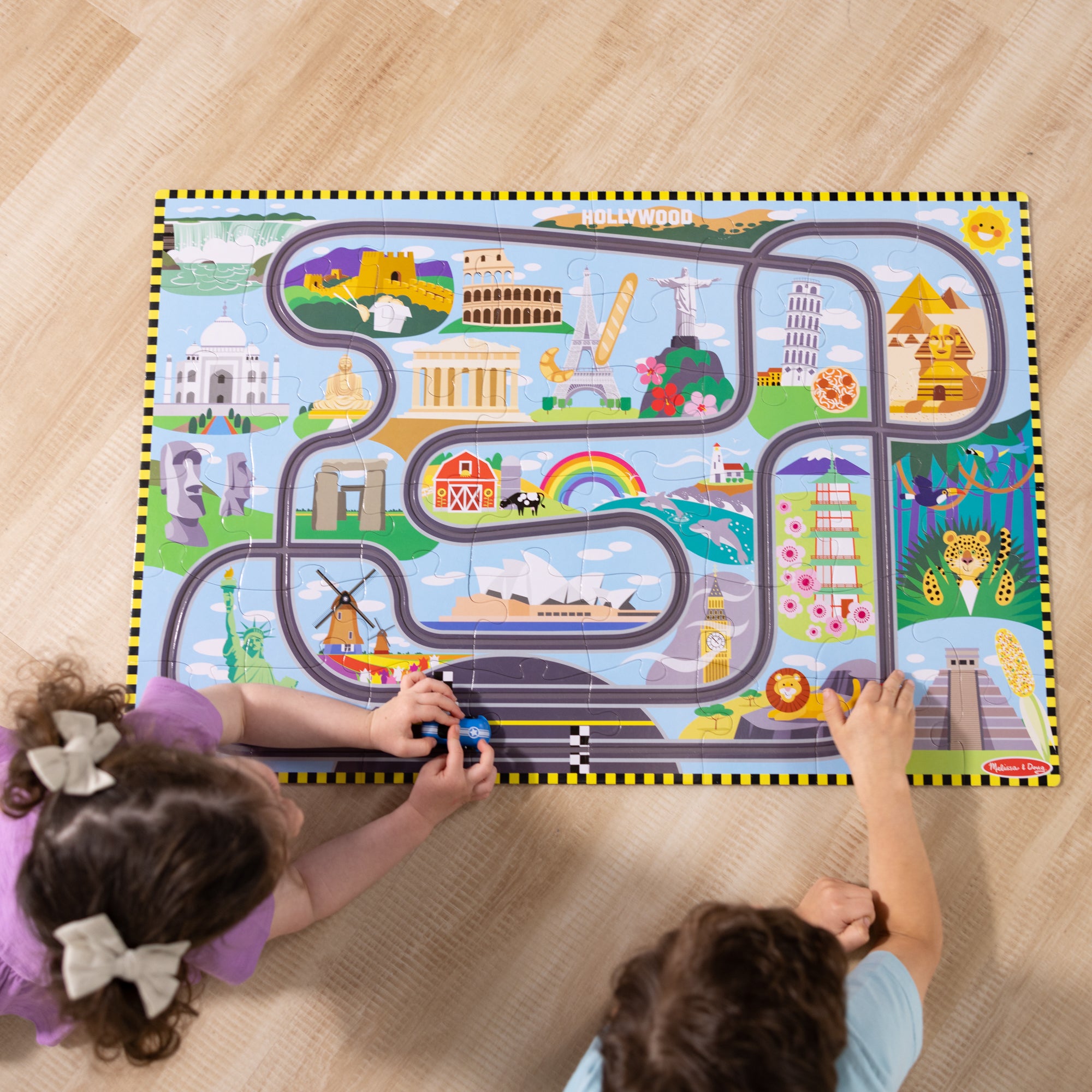 Melissa & Doug Race Around the World Tracks Floor Puzzle - 48 Pieces - Image 15