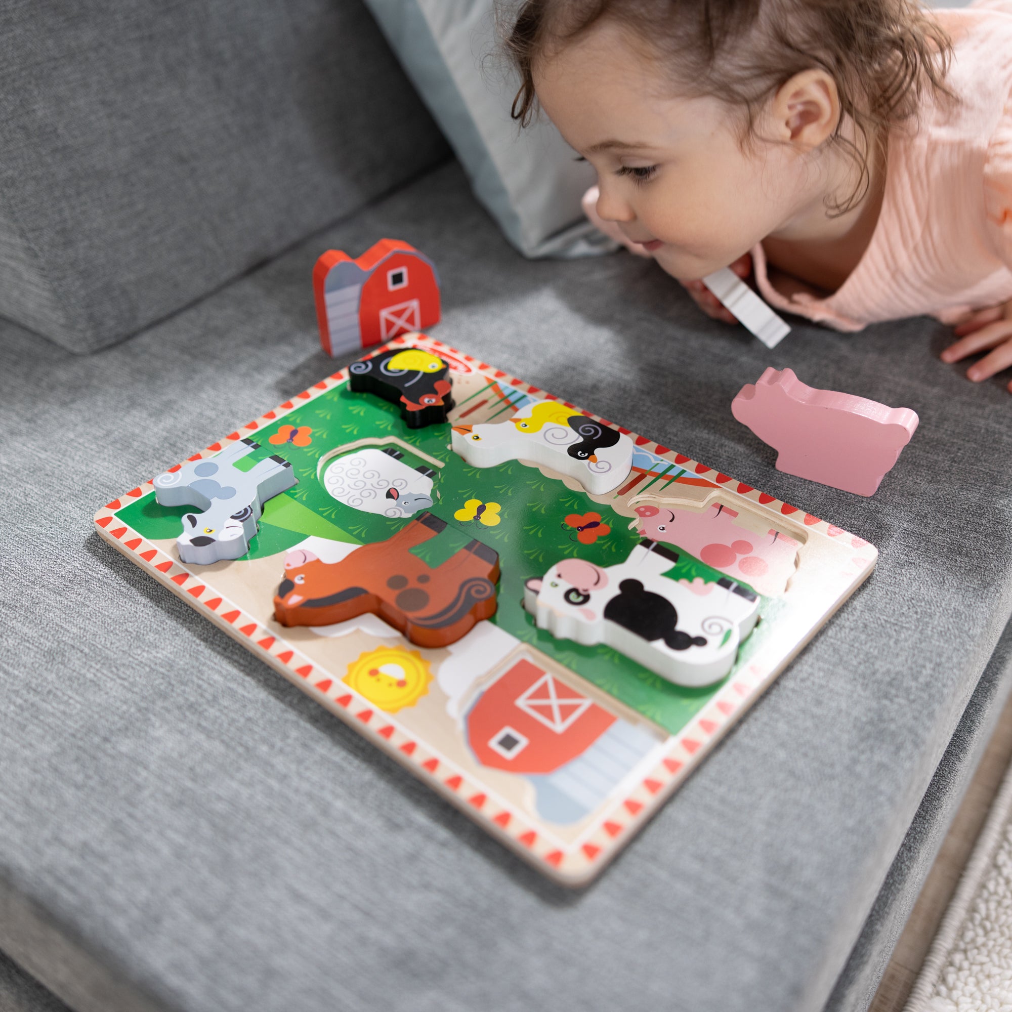Melissa & Doug Farm Animals Chunky Puzzle - 8 Pieces - Image 10