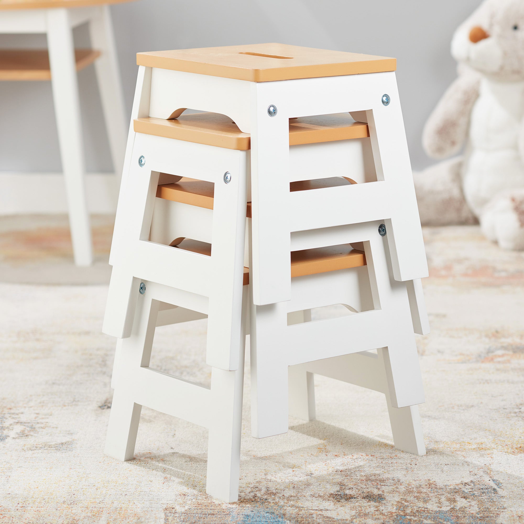 Melissa & Doug Wooden Stools ?C Set of 4 - Image 4