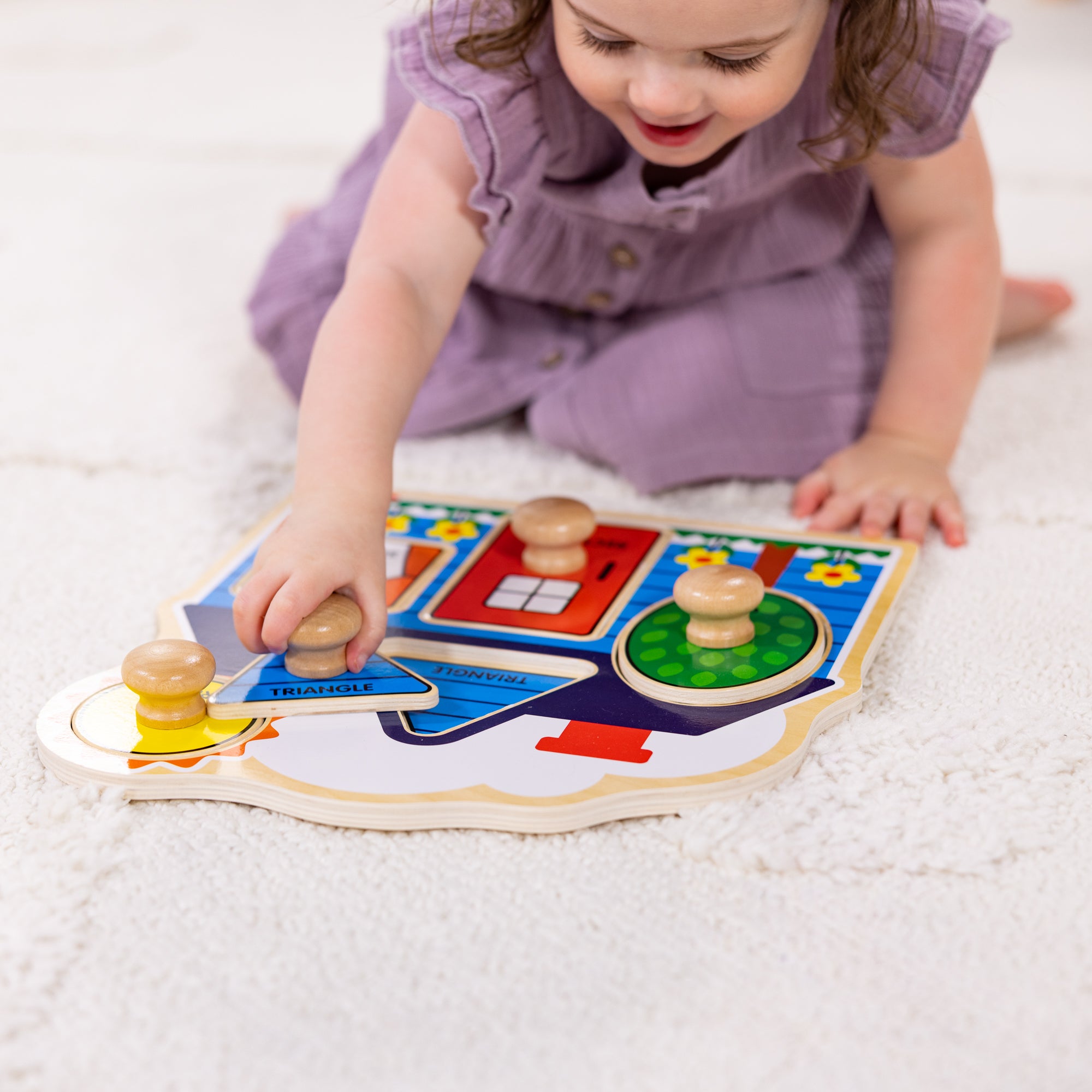 Melissa & Doug First Shapes Jumbo Peg Puzzle - 5 Pieces - Image 10