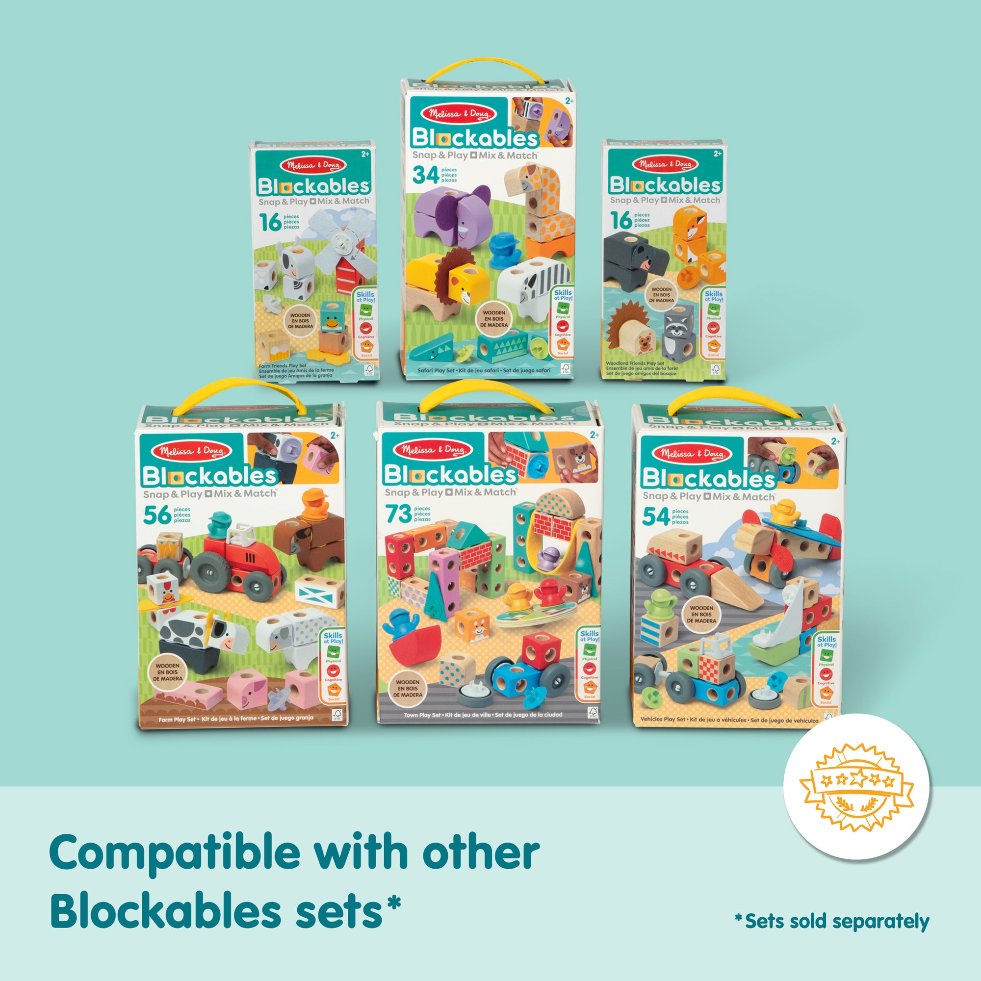Melissa & Doug Blockables? Vehicles Play Set - Image 9