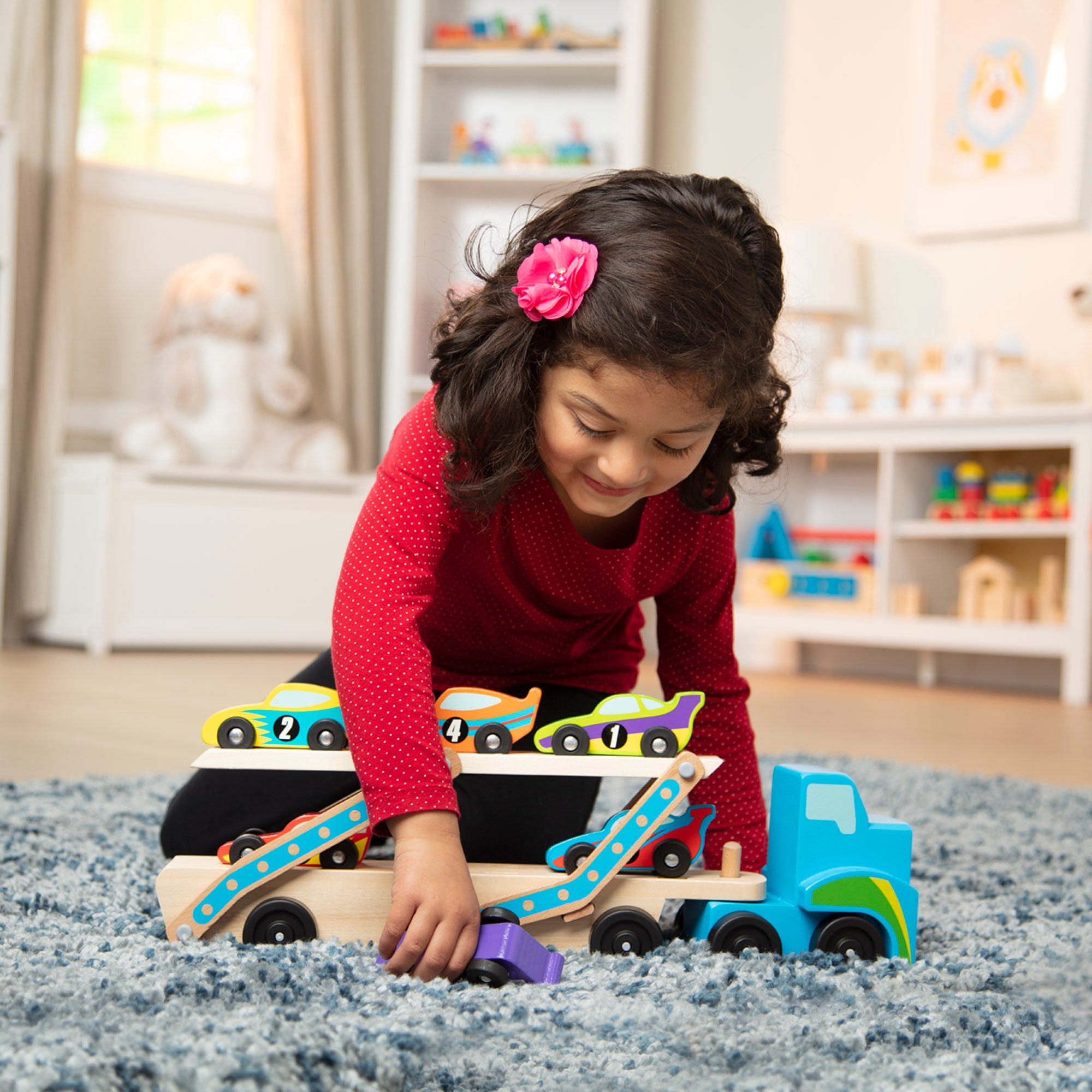 Melissa & Doug Mega Race Car Carrier - Image 2