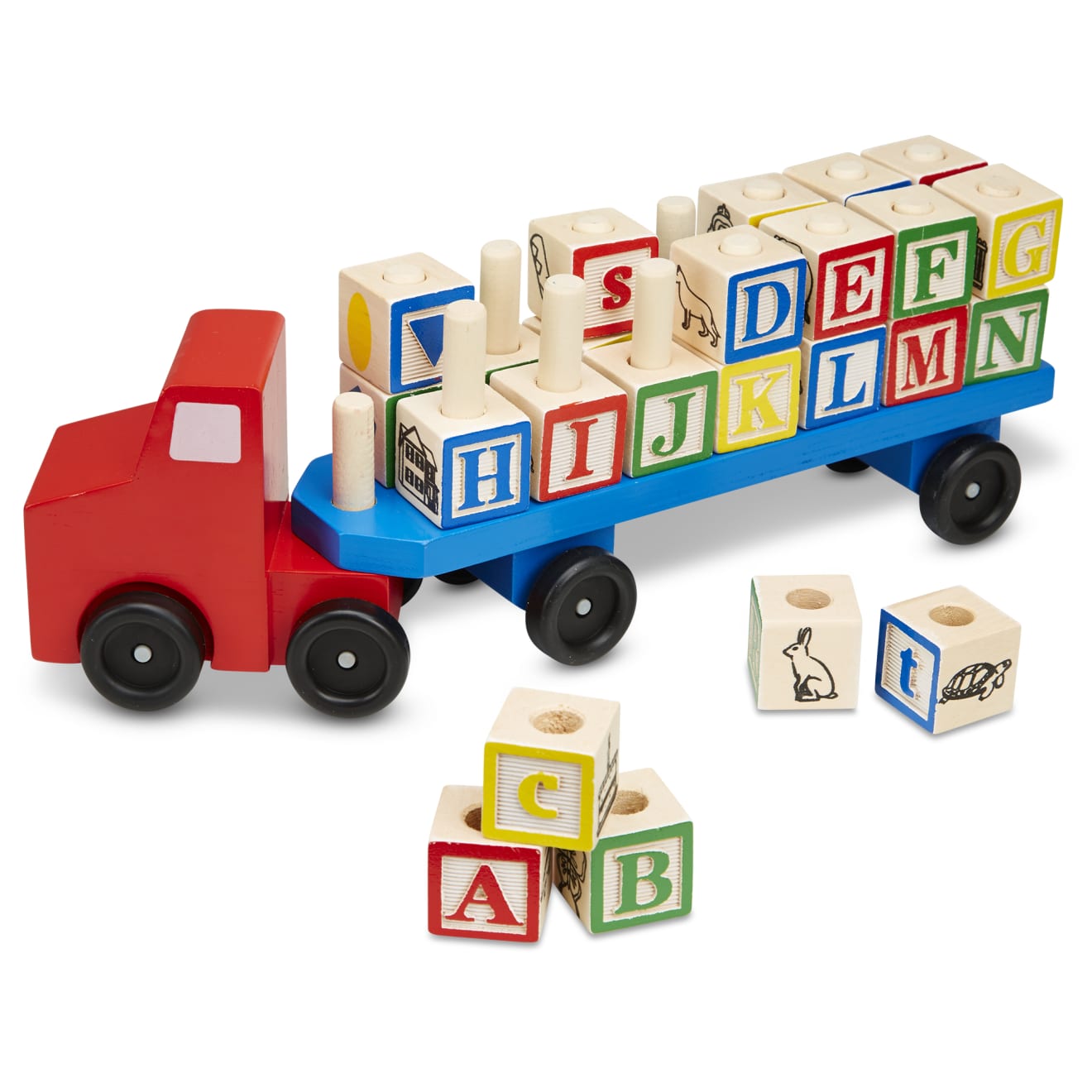 Melissa & Doug Alphabet Blocks Wooden Truck - Image 5