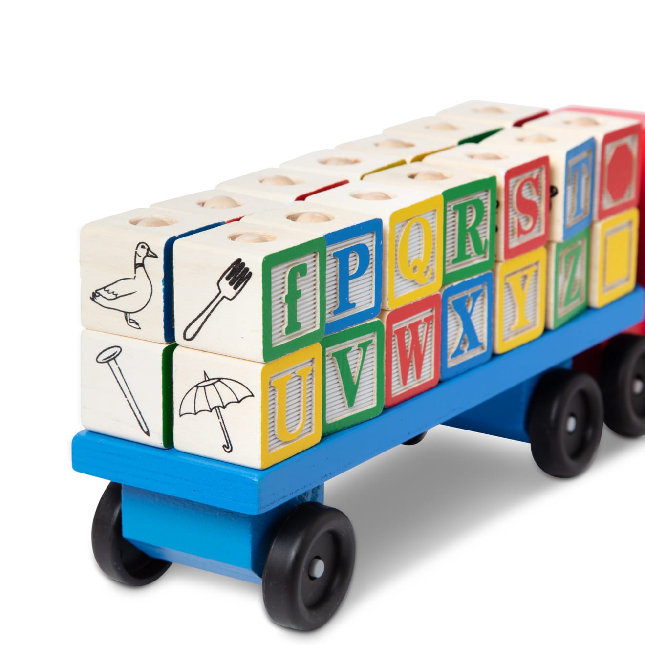 Melissa & Doug Alphabet Blocks Wooden Truck - Image 9