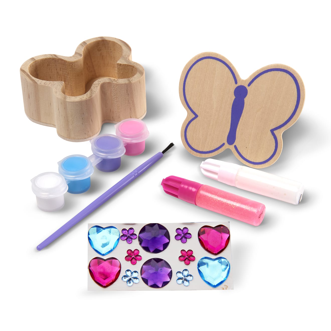 Melissa & Doug Created by Me! Butterfly Box Wooden Craft Kit - Image 3