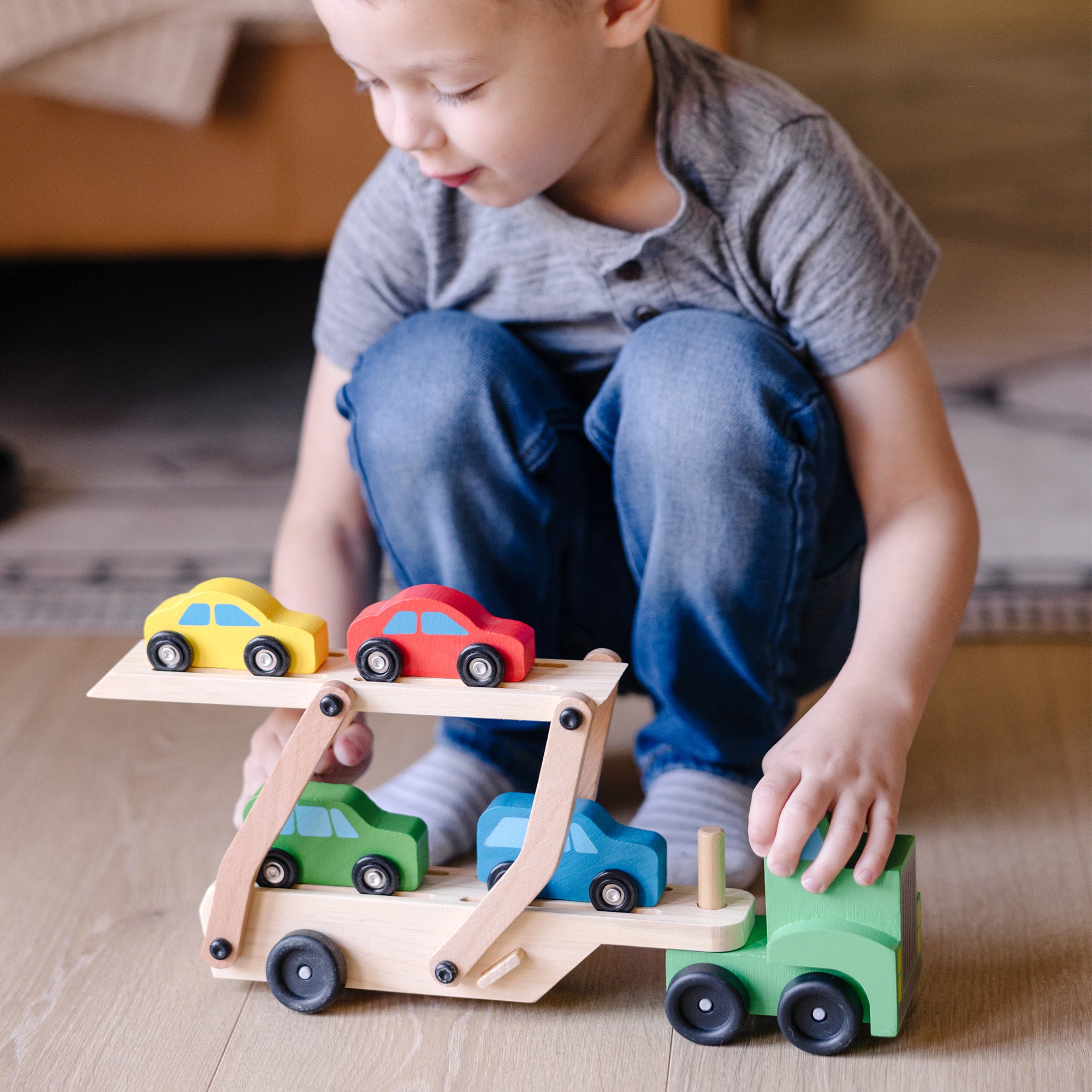 Melissa & Doug Wooden Car Carrier - Image 2