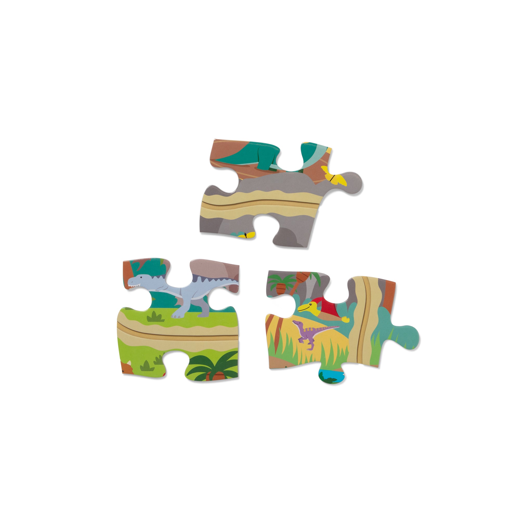 Melissa & Doug Dinosaur Adventure Tracks Floor Puzzle ?C 48 Pieces + 2 Wind-Up Dinosaurs - Image 3