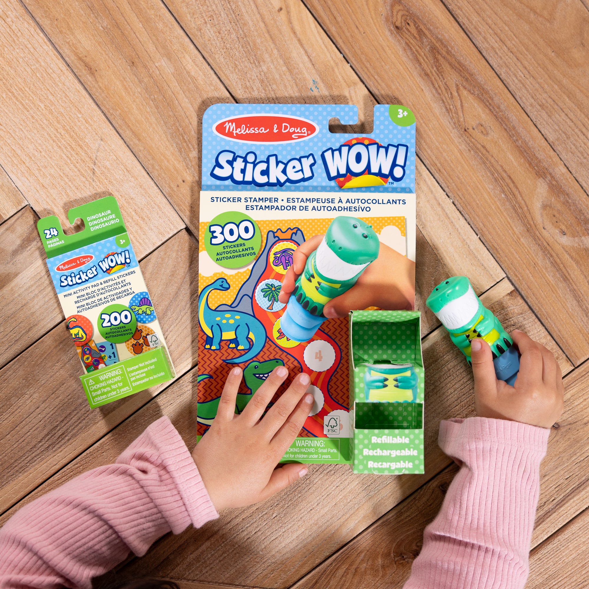 Melissa & Doug Sticker WOW!? Dinosaur Bundle: Activity Pad & Sticker Stamper + Mini Activity Pad and 200 Refill Stickers - Image 10