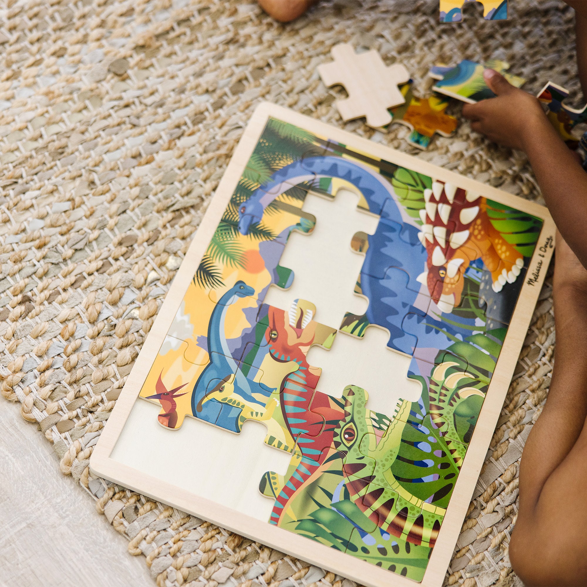 Melissa & Doug Dinosaur Wooden Jigsaw Puzzle - 24 Pieces - Image 9