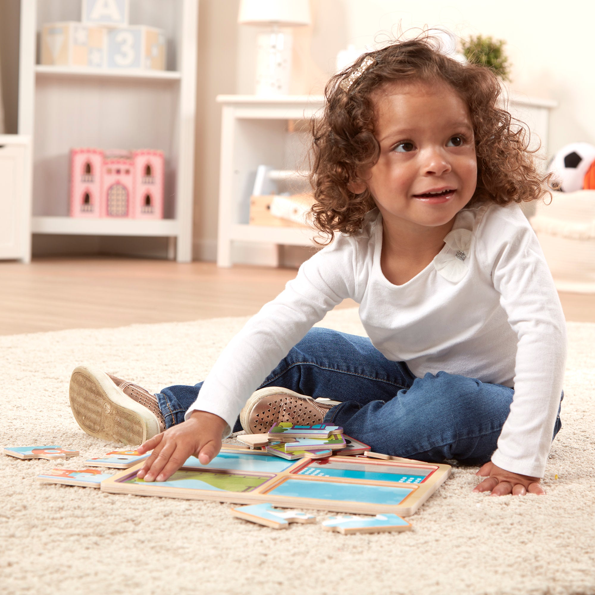 Melissa & Doug Natural Play Wooden Puzzle: Ready, Set, Go - Image 8