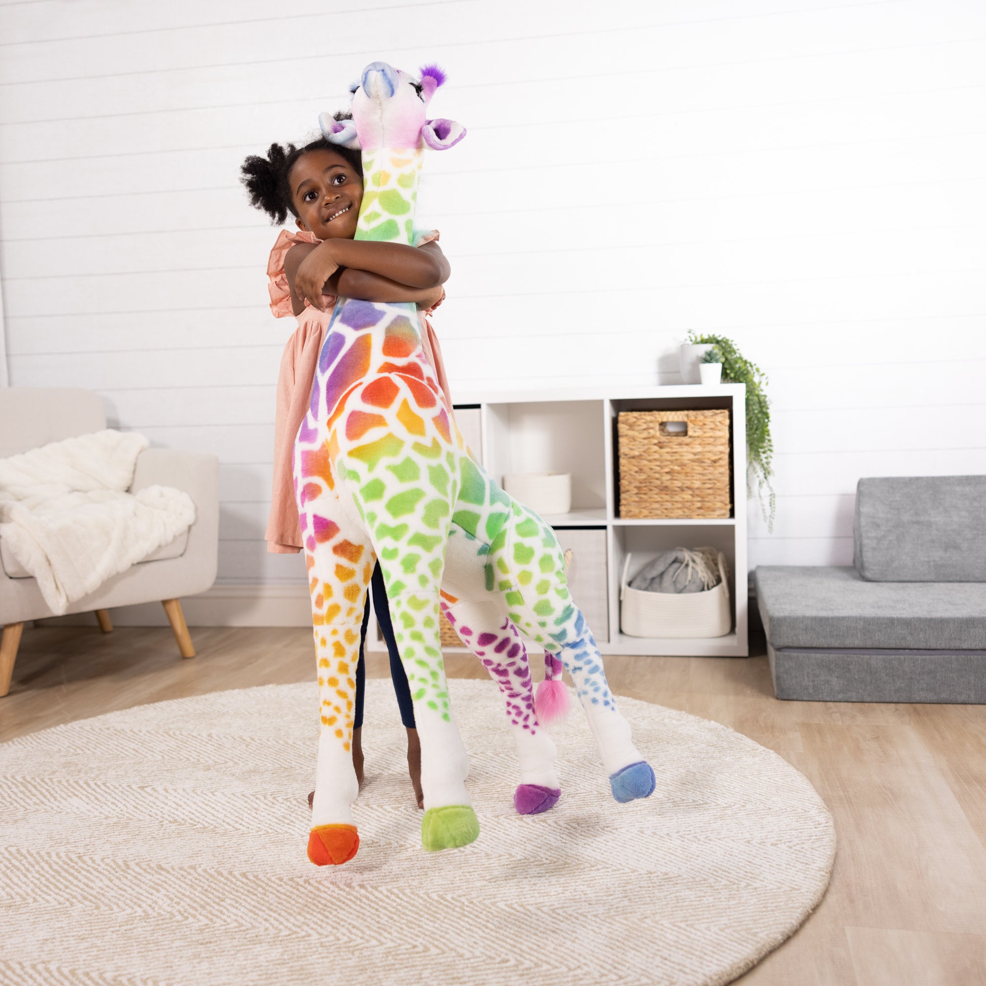 Melissa & Doug Rainbow Giraffe Lifelike Plush - Image 5