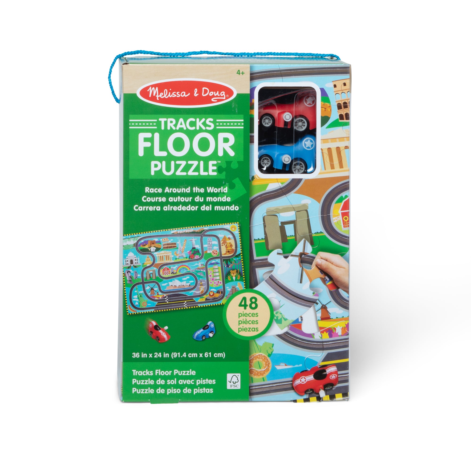 Melissa & Doug Race Around the World Tracks Floor Puzzle - 48 Pieces - Image 11